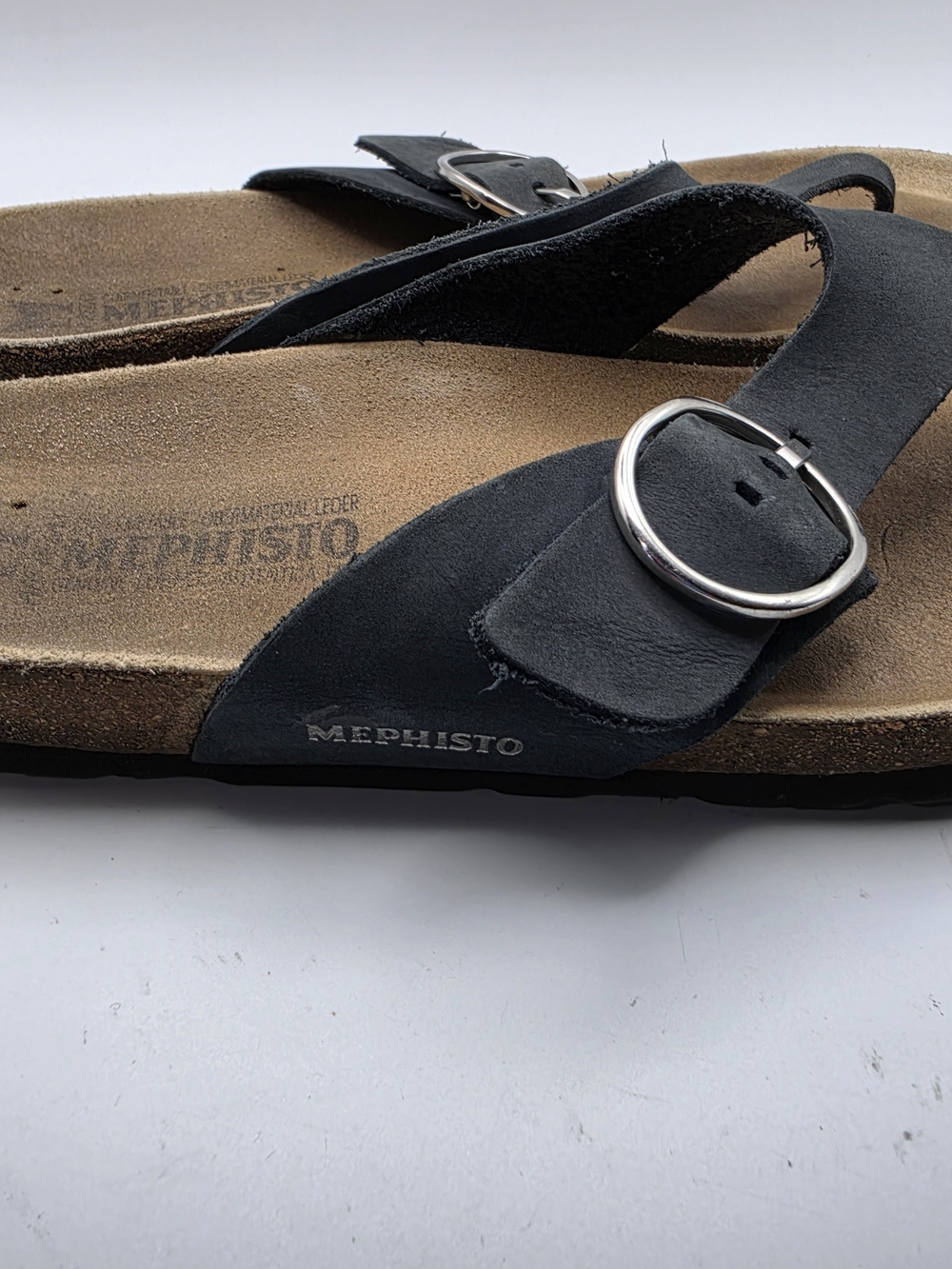 Mephisto Natalina Black Women's Comfort Sandal - Us 9 Eu 40 Cork Footbed - Picture 4 of 5